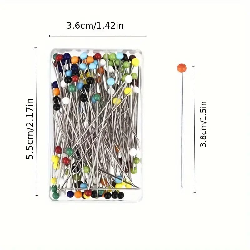 Colourful Pins With Head Stainless Steel Glass Head Pins - Temu