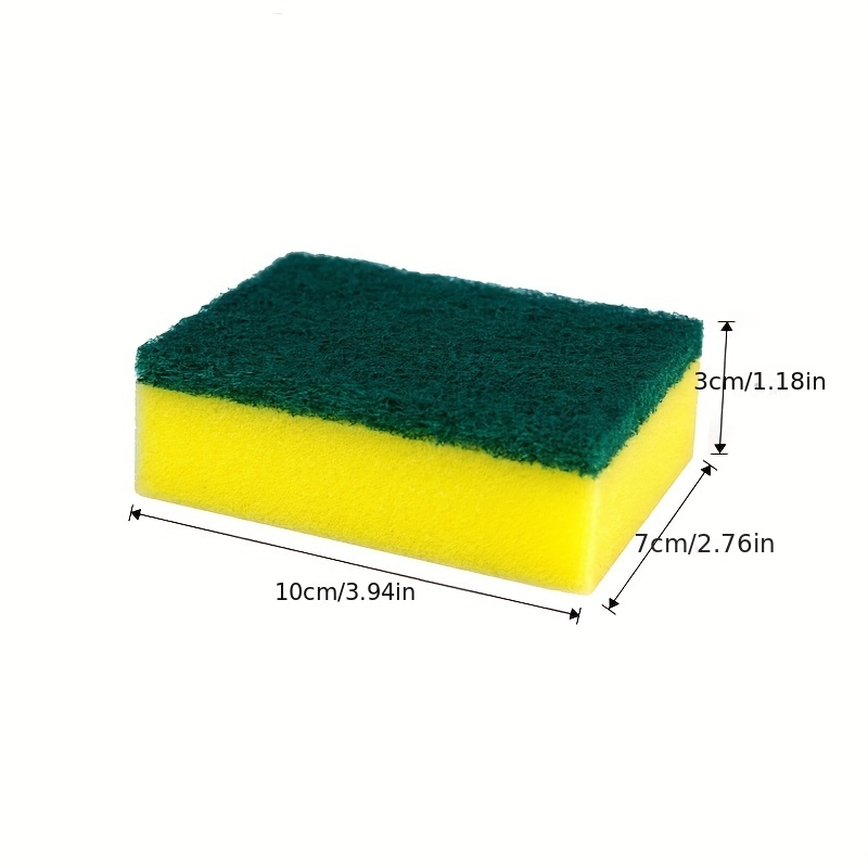 Kitchenware Bowl Dish Cleaning Soft Scrub Sponge Pad Green Yellow