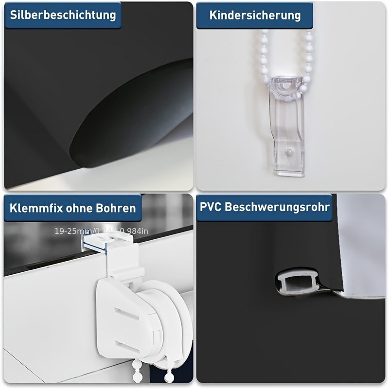 With a Height of 149.96 cm And a Width Ranging from 1 to 91.44 cm, This Blackout Roller Shade Is Designed for Windows And Doors. It Features a Clamp-Style Installation That Does Not Require Drilling