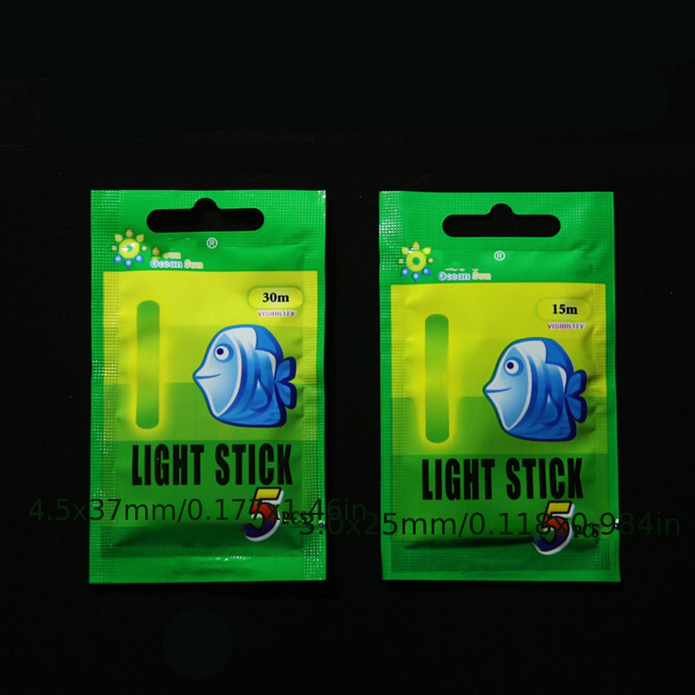 50 Packs 250pcs 4.5X37MM Fishing Glow Light Stick Luminous Night