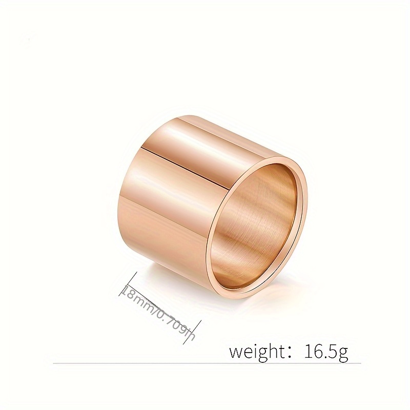 18mm Wide Titanium Men's Ring, Casual Plain Band