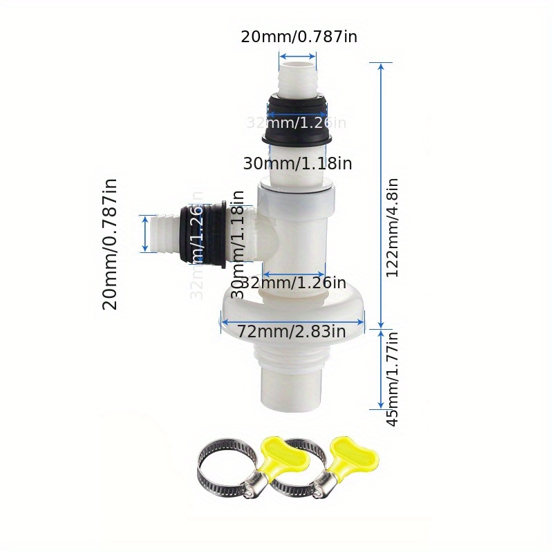 1set Joint De Vidange De Sol De Machine À Laver, Tuyau De Vidange De  Couverture À Double Interface Anti-retour D'égout, Préventeur D'odeurs Tee  Deux En Un - Temu France