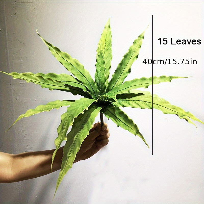 Image of Large Artificial Fern Tropical Fake Fern Wholesale Leaves Persian Leaves Wall Hanging Plants For Home Garden Decor