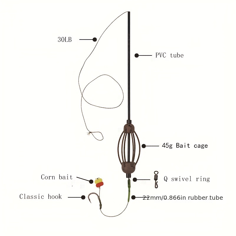 Carp Rigs Fishing Kit - Carp Hair Rig with Swivel Hook Sinker Corn Carp  Fishing Tackle Accessories Set