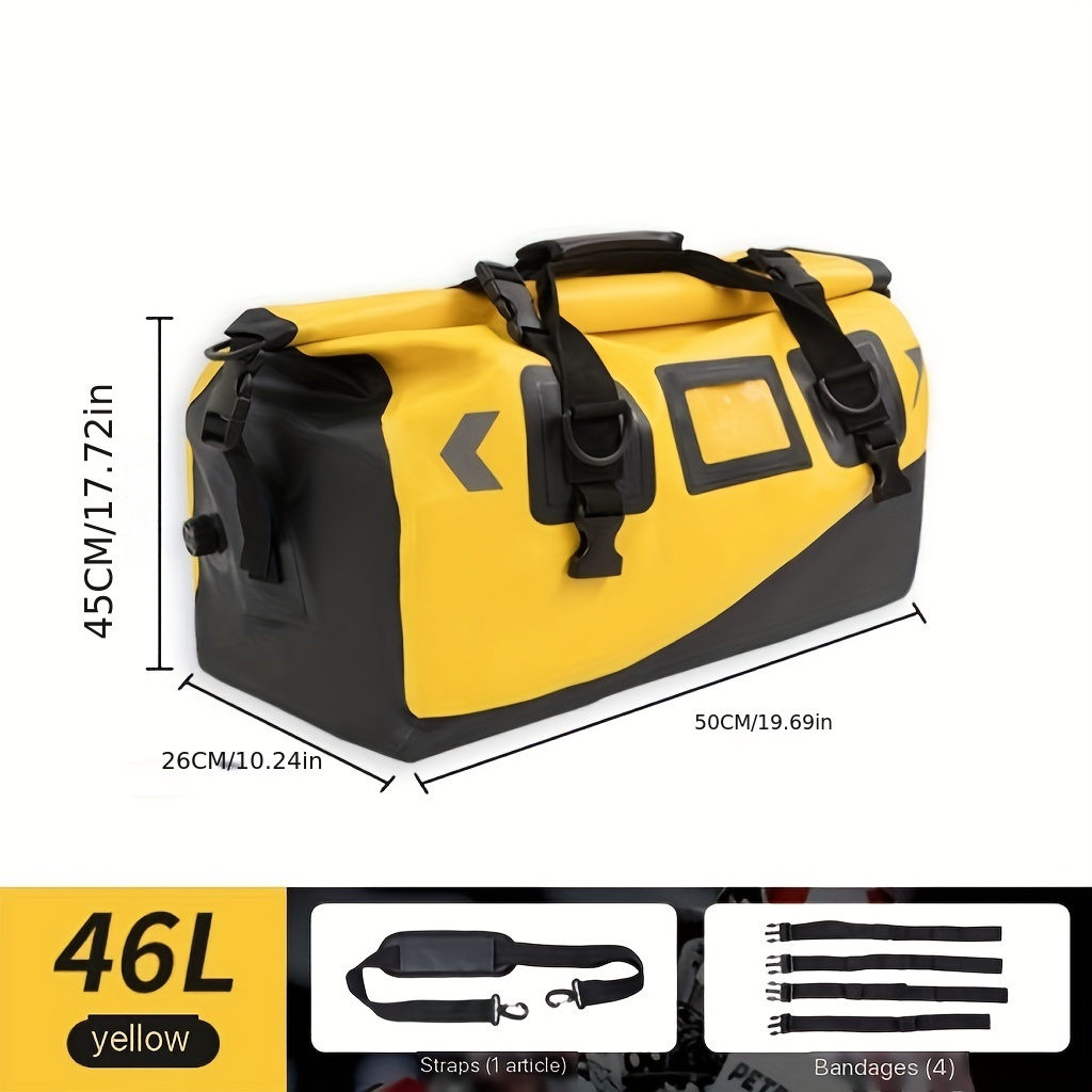 TEMU Bolsa Impermeable para Motociclistas, Ideal para Viajes de Larga Distancia y Equipo de . Se Puede Utilizar como Bolsa de Asiento Trasero, Bolsa