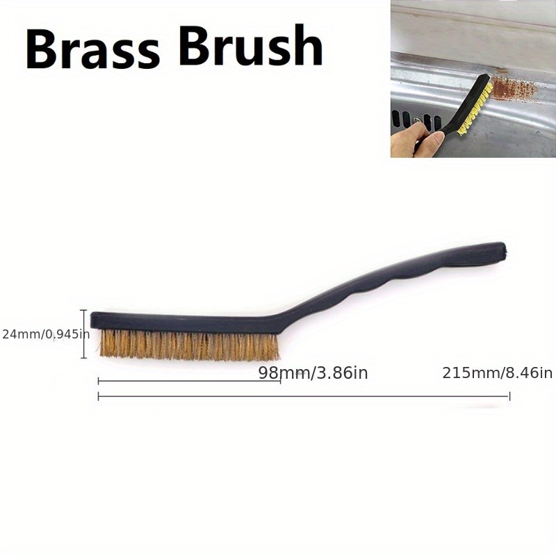 Wire Brush Set (stainless Steel+brass+nylon) Curved Handle - Temu Canada