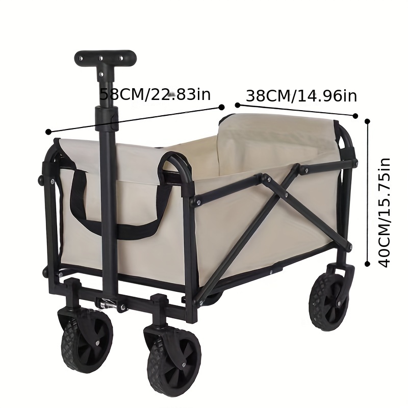 

1pc Small Patio Trailer, Outdoor Storage Cart, Folding Portable Storage Cart, Stable Folding Shopping Trailer, Perfect For Outdoor Camping, Hiking, Picnic, Beach Barbecue, Family Gatherings