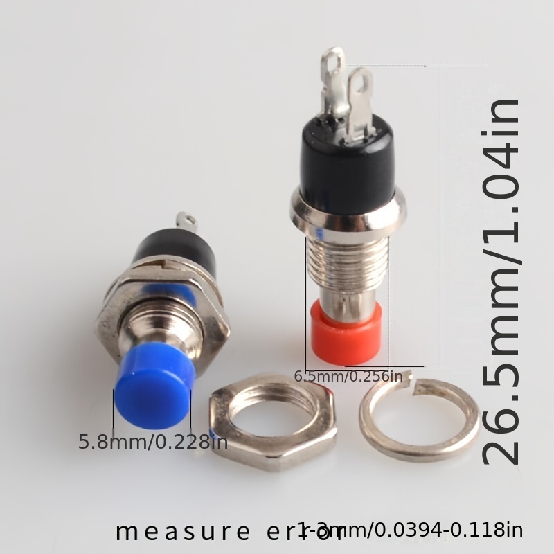 6pcs no normally open momentary self resetting push button switch without lock reset switch