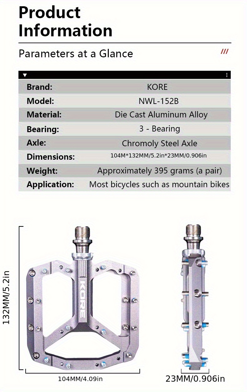 ENLEE bicycle pedal aluminum alloy DU bearing pedal aluminum alloy