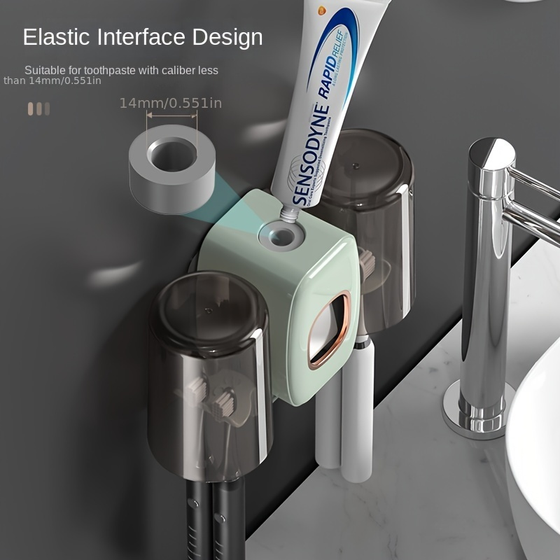 Acheter Presse-dentifrice en plastique, distributeur automatique de  dentifrice, salle de bains, porte-dentifrice mural auto-adhésif  anti-poussière