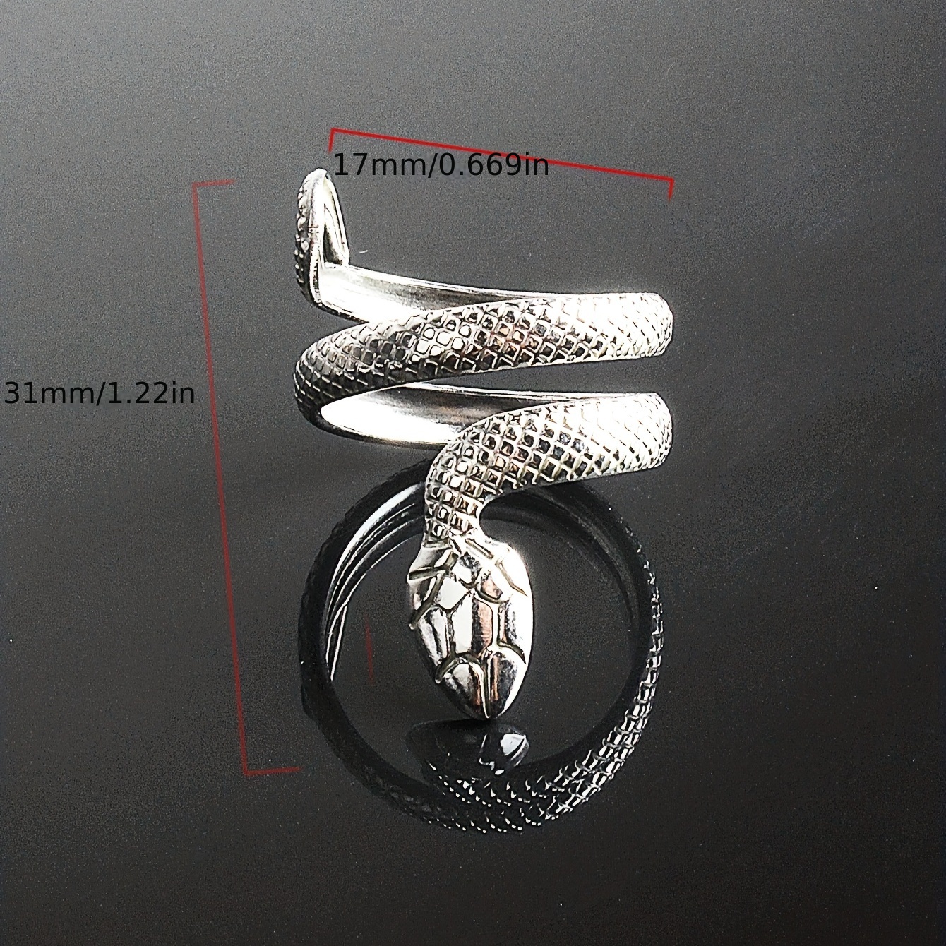 Exaggerated Titanium Steel Snake Ring