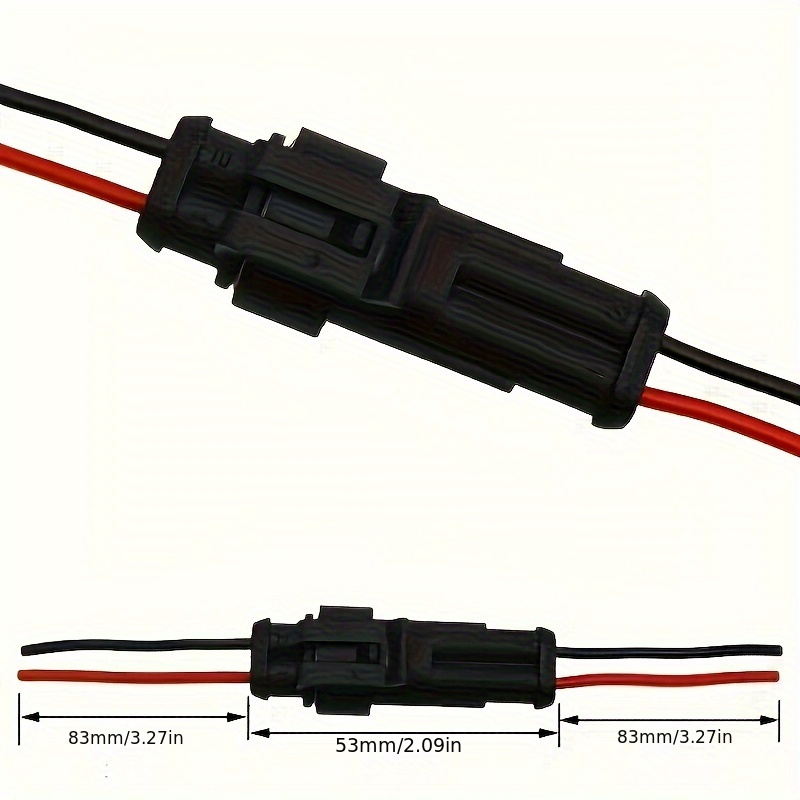 E-TING 5 Kit 2 Pin Way Car Waterproof Electrical Connector Pigtail Wire Plug Cable Socket AWG Gauge Car Truck Marine, Plug Connectors - Canada