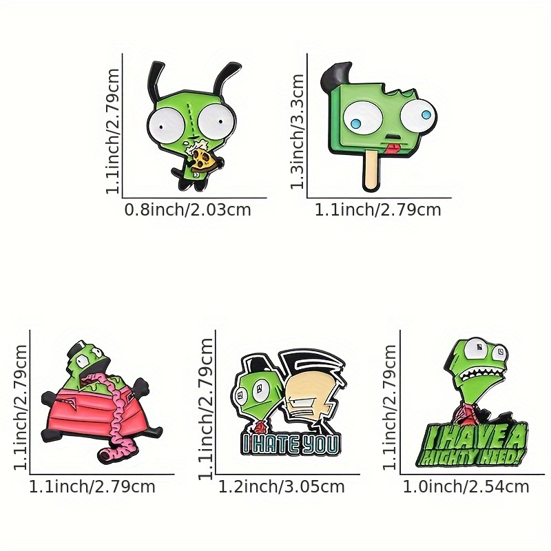 TEMU 2d Flat 5-pack Cartoon Acrylic Brooch Pins, Creative Humorous Characters, Personalized Brooches, Lapel Badges, Unique Gifts, Suitable For