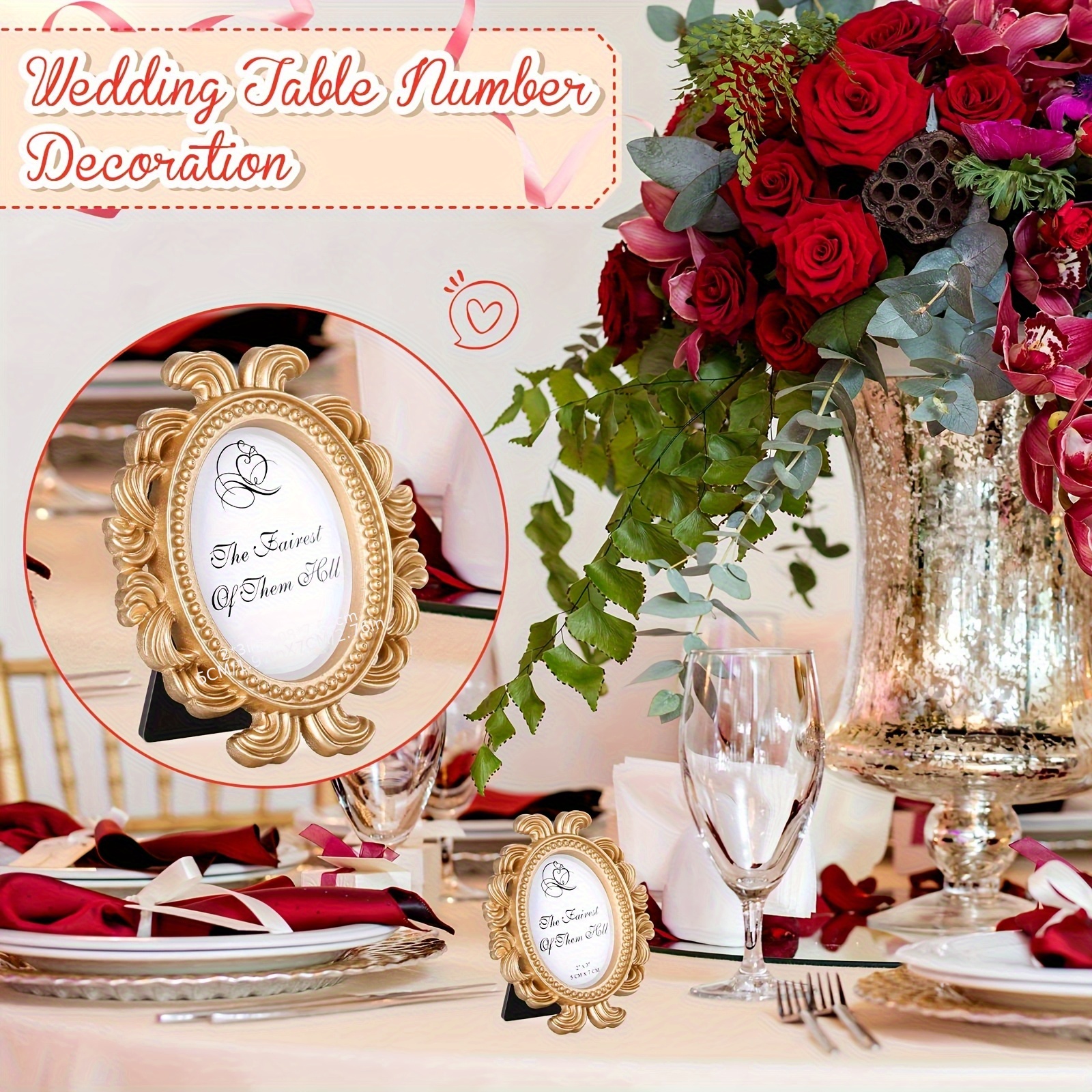 small vintage antique baroque golden oval mini picture frame