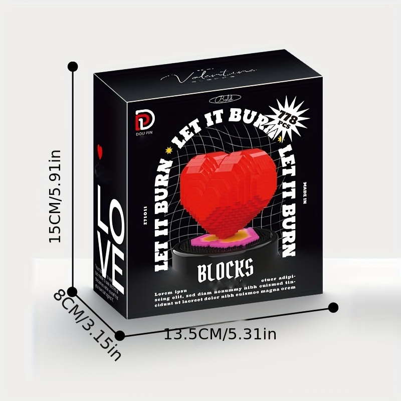 Heart-shaped Building Blocks Confession Gift