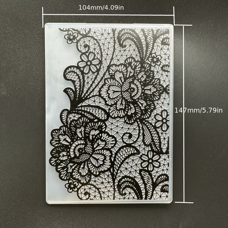 Diy Plastic Embossing Stamp With Rose & Lace Patterns - Compatible For Card Making, Scrapbooking, Stamping - Stencil For Hand-pressed