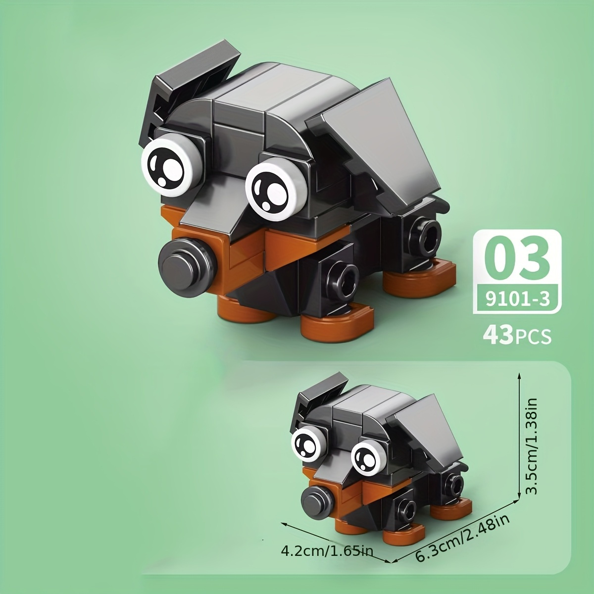 Image of Pet Dog Micro-particle Building Block Toy Model Assembled And Inserted Cute Cartoon Ornaments Gift (collect 10 Boxes Of Different Styles To Assemble Into A )