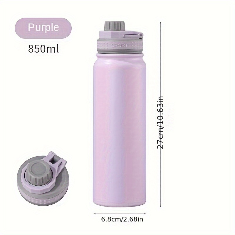 

1pc 850ml/28.74oz Insulated Water Bottle, Stainless Steel Sports Water Bottle With Lid, Suitable For Outdoor Sports, Fitness, Travel