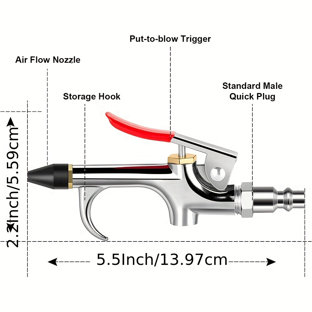 Air Nozzle Blow Gun Sets 2 Way Connection Air Nozzle Kit - Temu