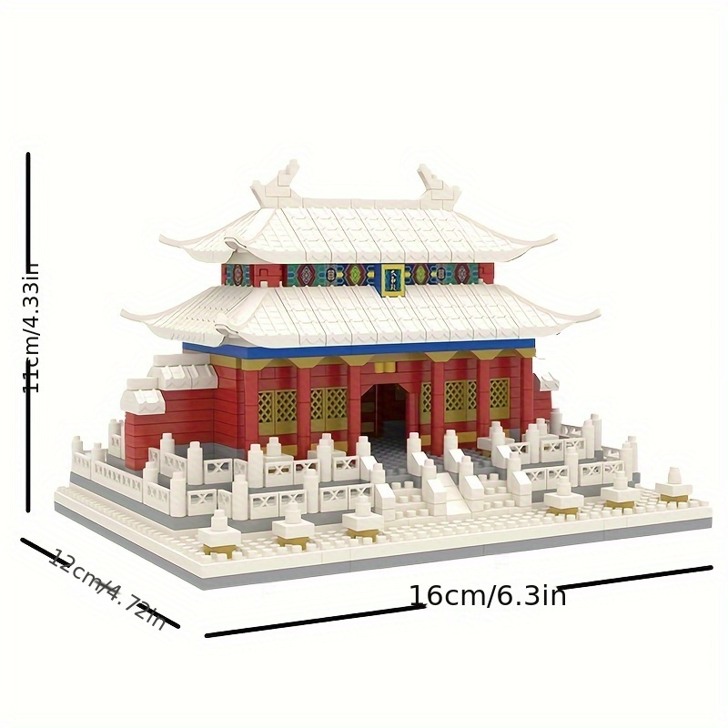 Miniature Building Blocks, World-* Building, Snow Scene Hall Of  Building Blocks Landscape Building Toy Gift