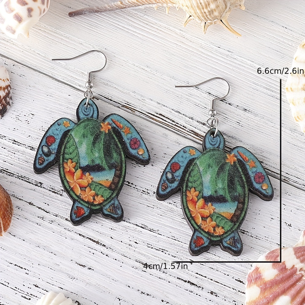 Turtle print earrings sale