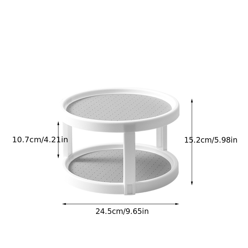 OXO 1-Tier White Plastic Full Circle Tabletop Lazy Susan in the