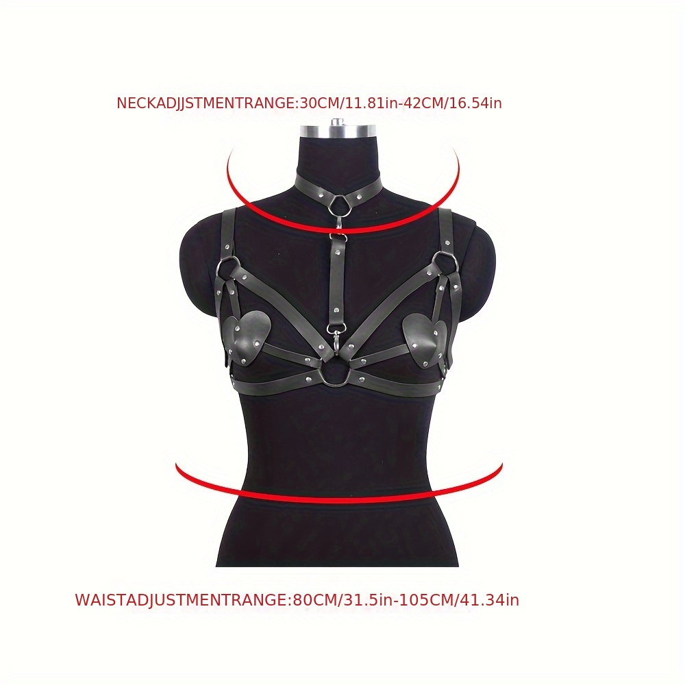 Sexy Chest Pu Leather Harness Gothic Harajuku Body Lingerie - Temu