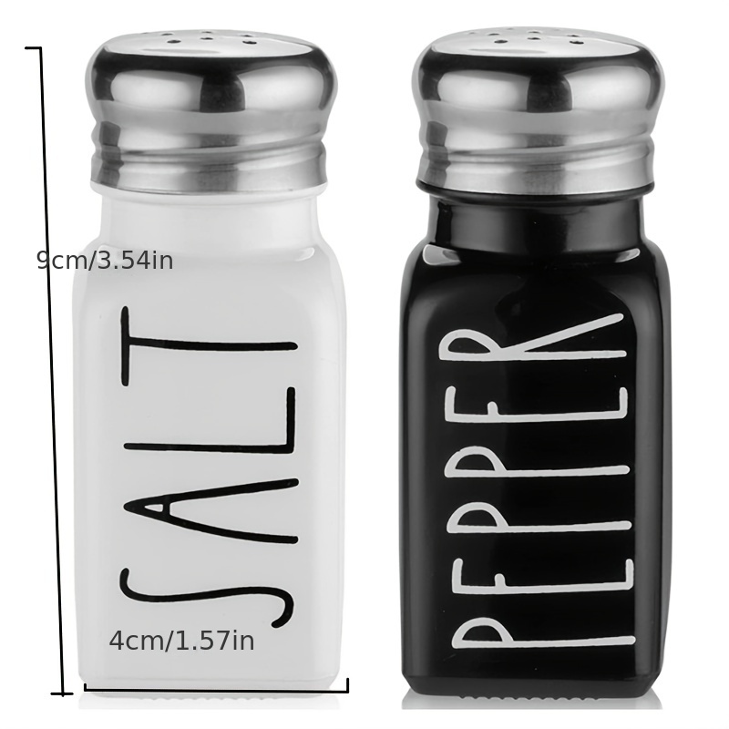 Salt And Pepper Shakers Black And White Spice Set - Temu