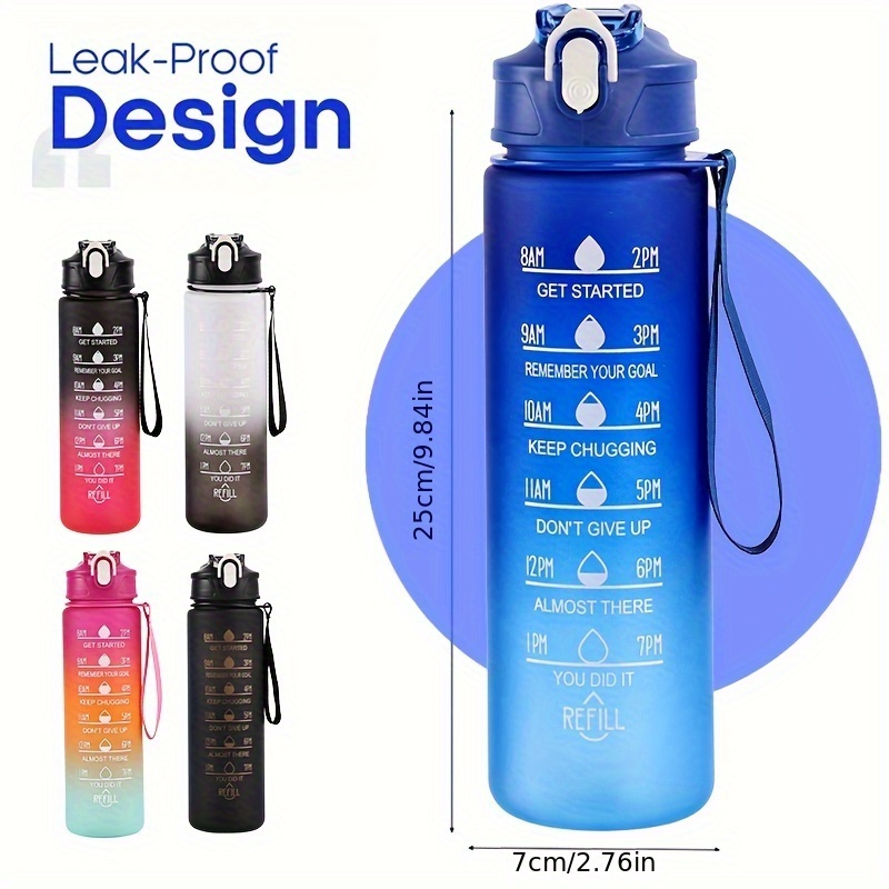 

1pc, Motivational Water Bottle, Water Bottles, Sports Water Cups, Portable Drinking Cups, Summer Drinkware, For Outdoor Camping, Hiking, Fitness, Birthday Gifts