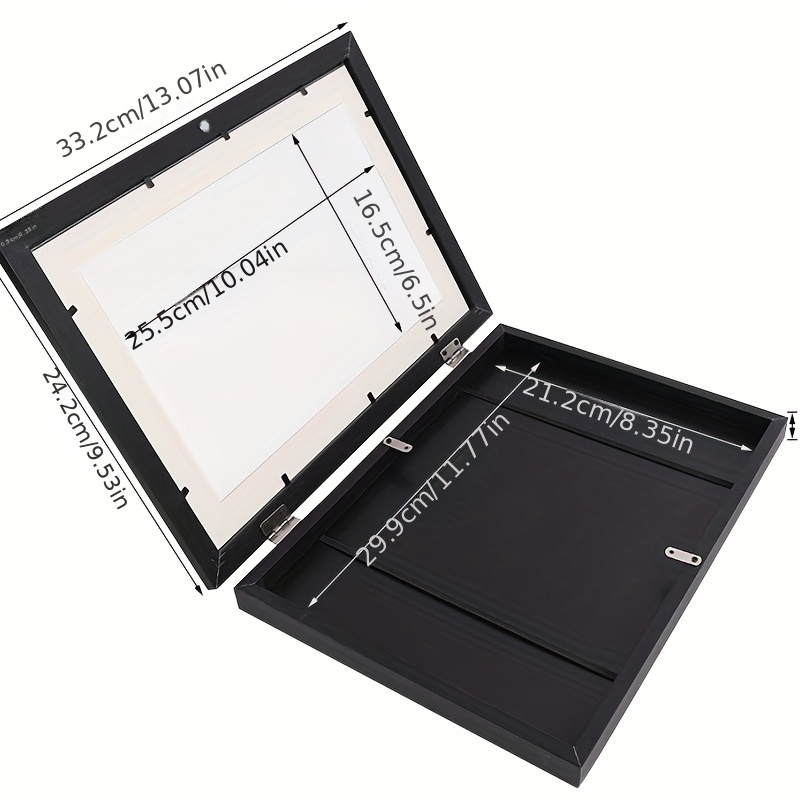 1pc A4 Flip Cover Photo Frame & Picture Storage Box, Replaceable Frame With  Cardboard Matting, Can Be Displayed Horizontally Or Vertically