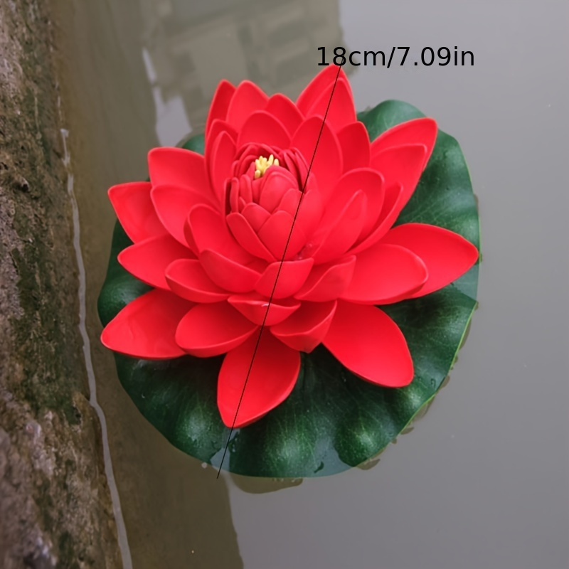 Artificial Floating Lotus Flowers, Fake Water Lily Pads For Pond