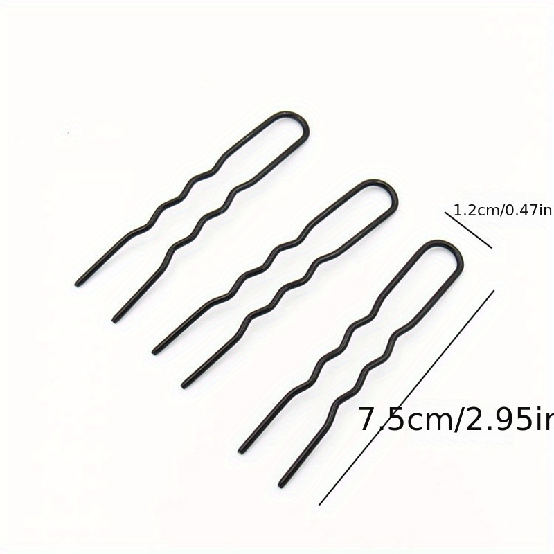 Hair Insert Comb Messy Bun Hair Pin Metal Wave Shape Hair Fork For