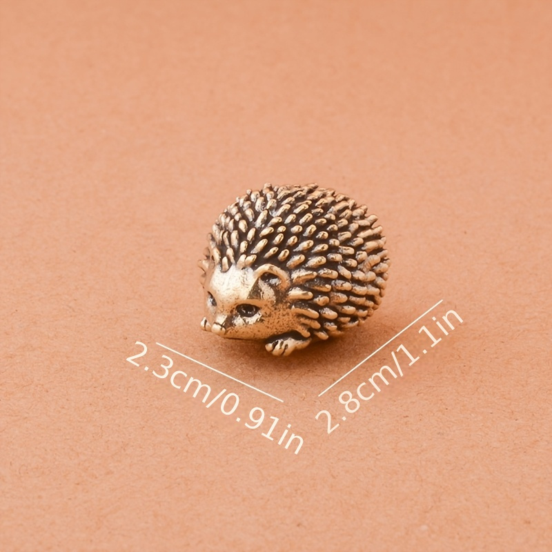 Image of Vintage Brass Hedgehog Figurines, Movie Themed Decor For Room Types, Ideal For Christmas, Halloween, Easter, Hanukkah, Thanksgiving - No Electricity Needed