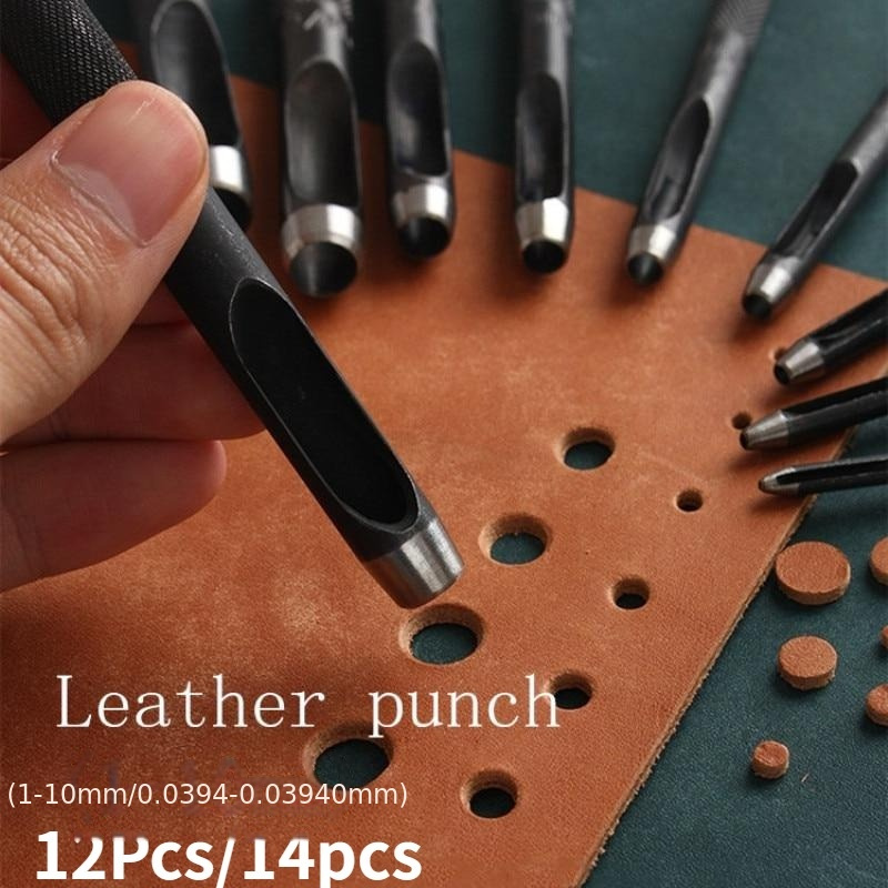 2.5-19mm Round Hollow Leather Punch Set 12/15/9 pcs Leather Craft Tool Hole  Belt