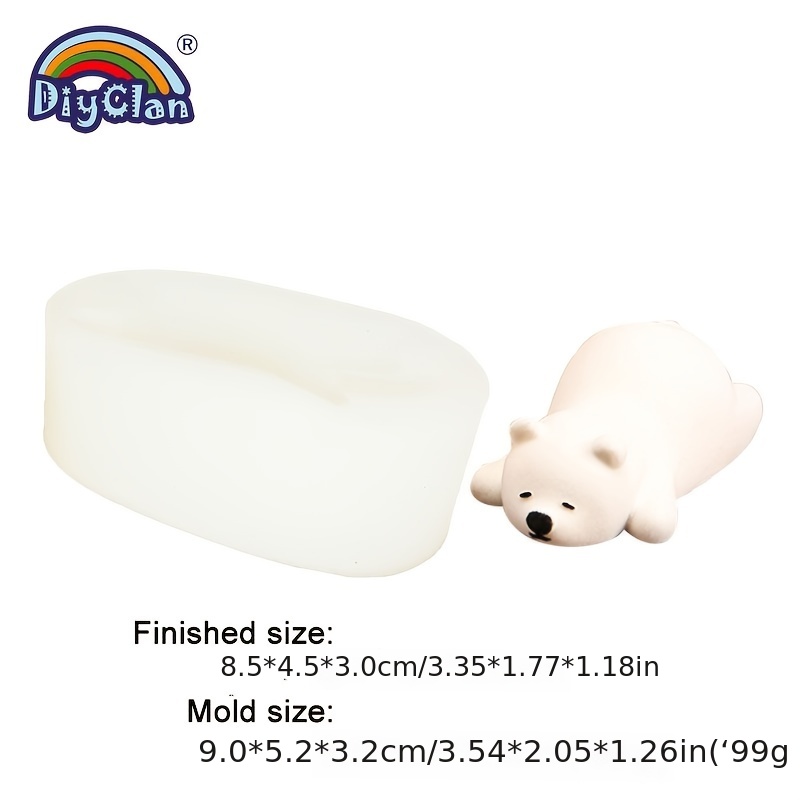Moule silicone ours polaire pour pâte fimo plâtre savon argile