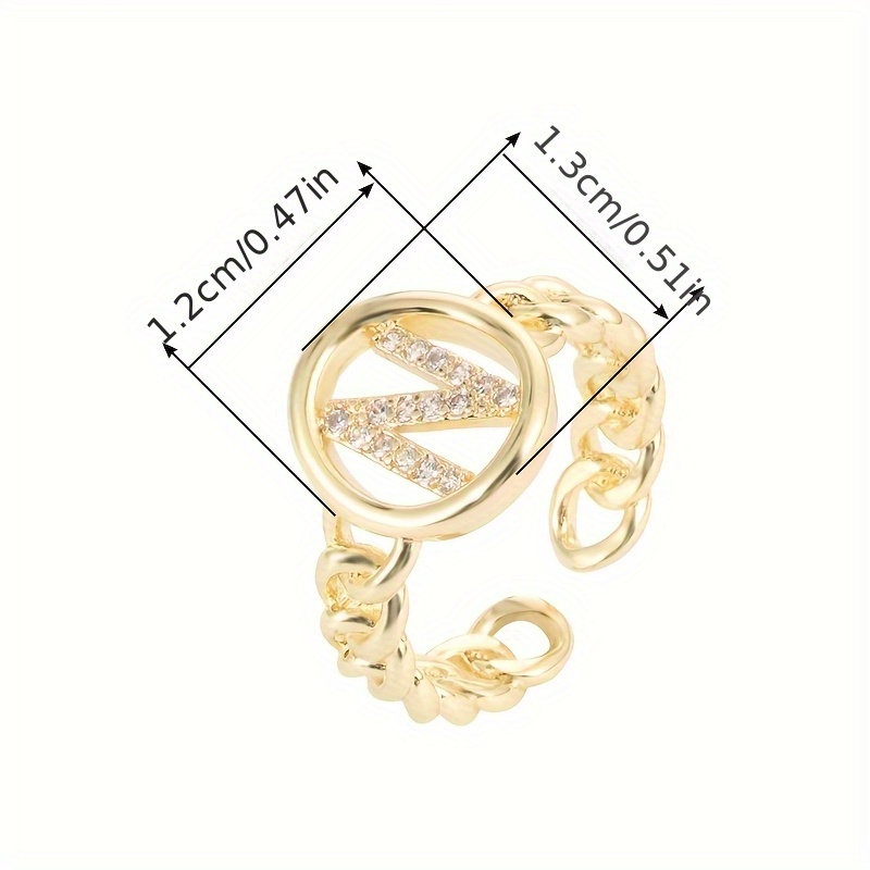Chain Letter Set with Zirconium Ring for Women