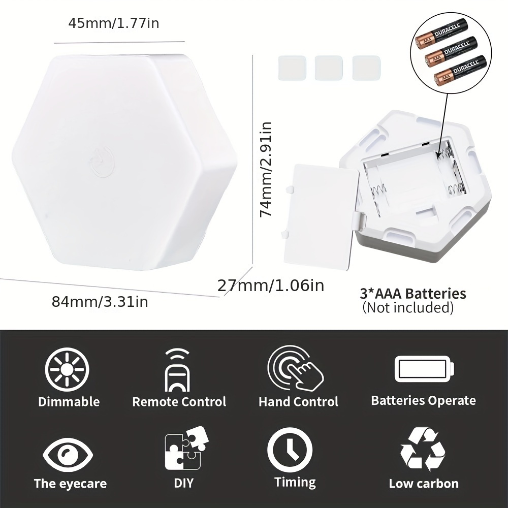 Luce Esagonale A LED RGB Da 3/6 Pezzi, Lampada Da Parete Per Interni, Luce  Notturna Remota, Forma Modello Fai-da-te Per La Decorazione Ambientale