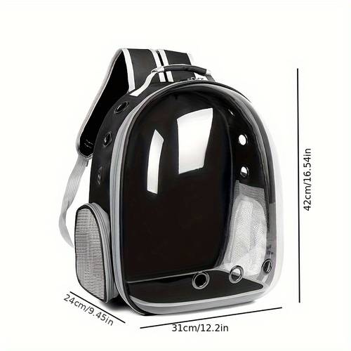 Spacious & Breathable Pet Backpack - Transparent, Portable Bird Cage with Multiple Holes for Parrots, Cats & Dogs - Durable Plastic with Zip Closure Bird Cage Accessories Small Bird Cage Accessories