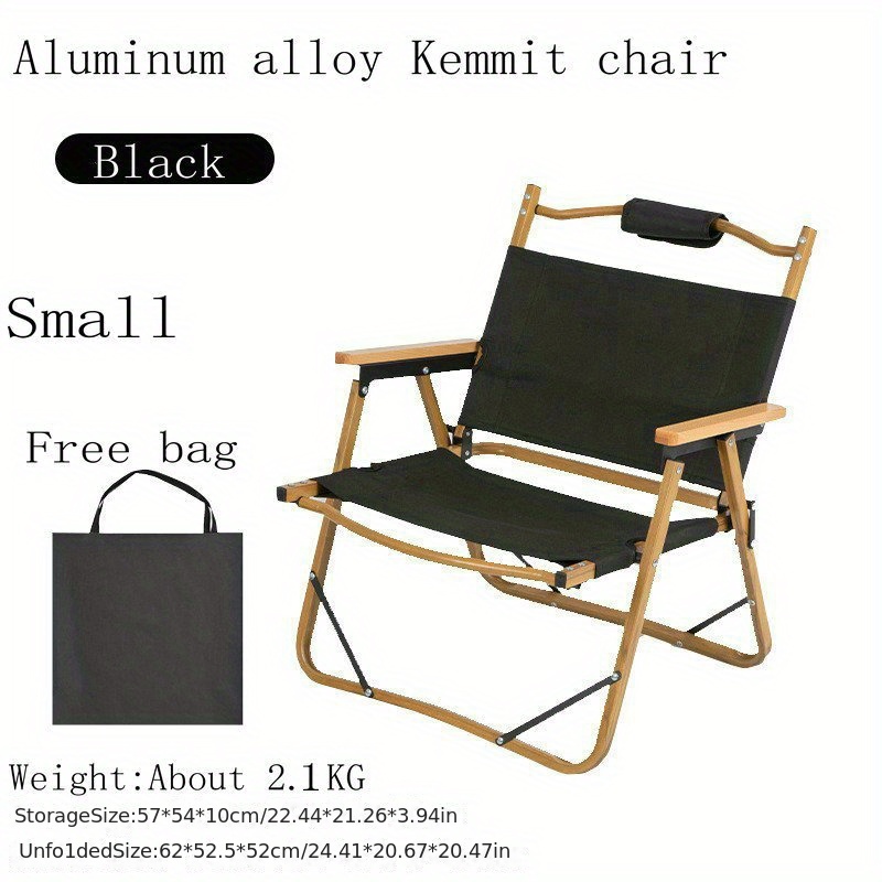 1pc Folding Chair Lightweight Portable Aluminum Wooden Handle