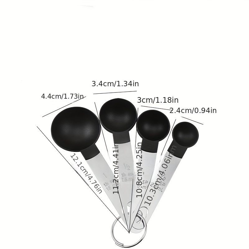 1pc Plastic Measuring Spoon Set With Stainless Steel Handles