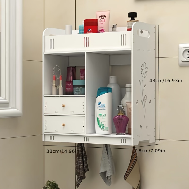 Wall Mounted Toilet Storage Rack Bathroom Cosmetics Storage - Temu ...