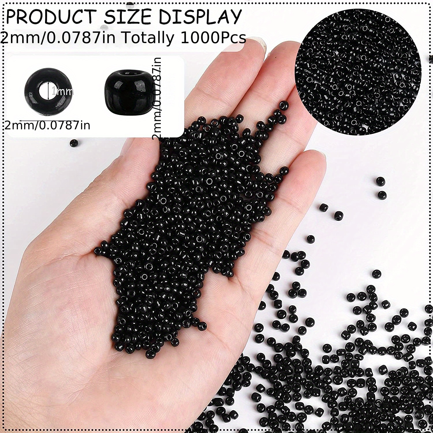 Czech Glass Seed Beads Black White Loose Spacer Beads For - Temu