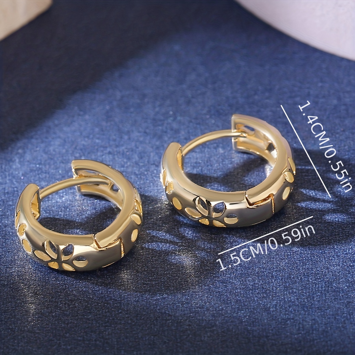 Copper Retro Circle Earrings & Hollow Earrings Set for Date