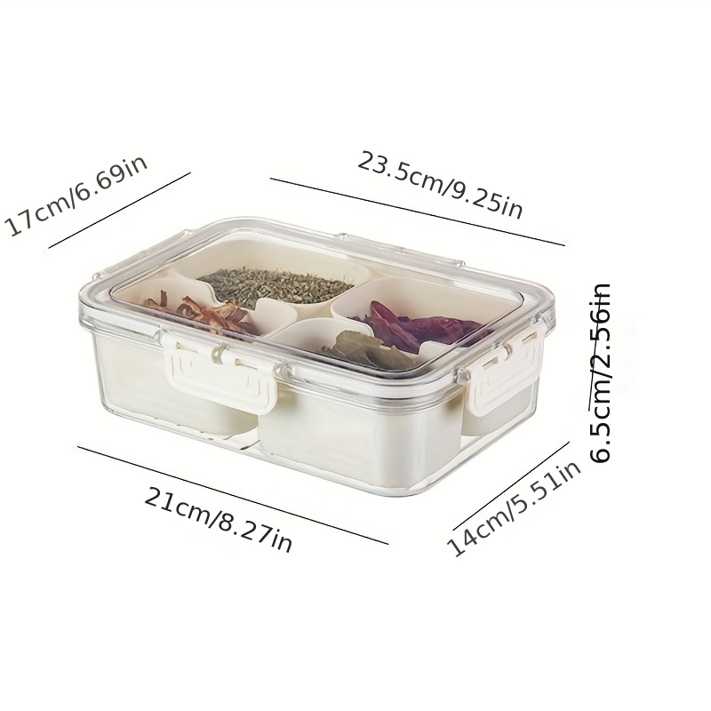 Spice Storage Box With 4/8 Compartments Portable Spice And - Temu