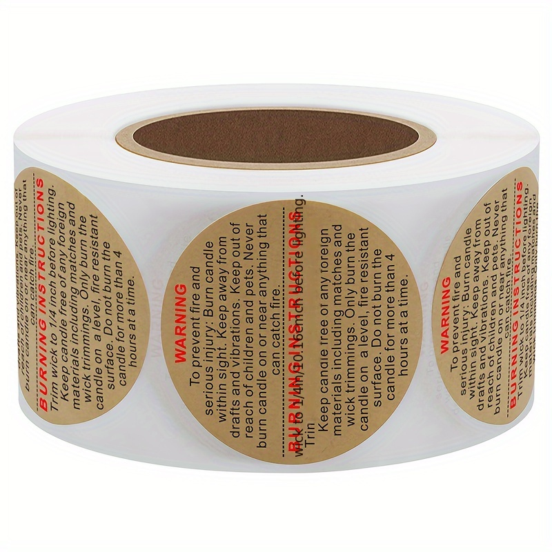 Round kraft paper stickers without print, 500 pcs, 25mm - Labels on a roll