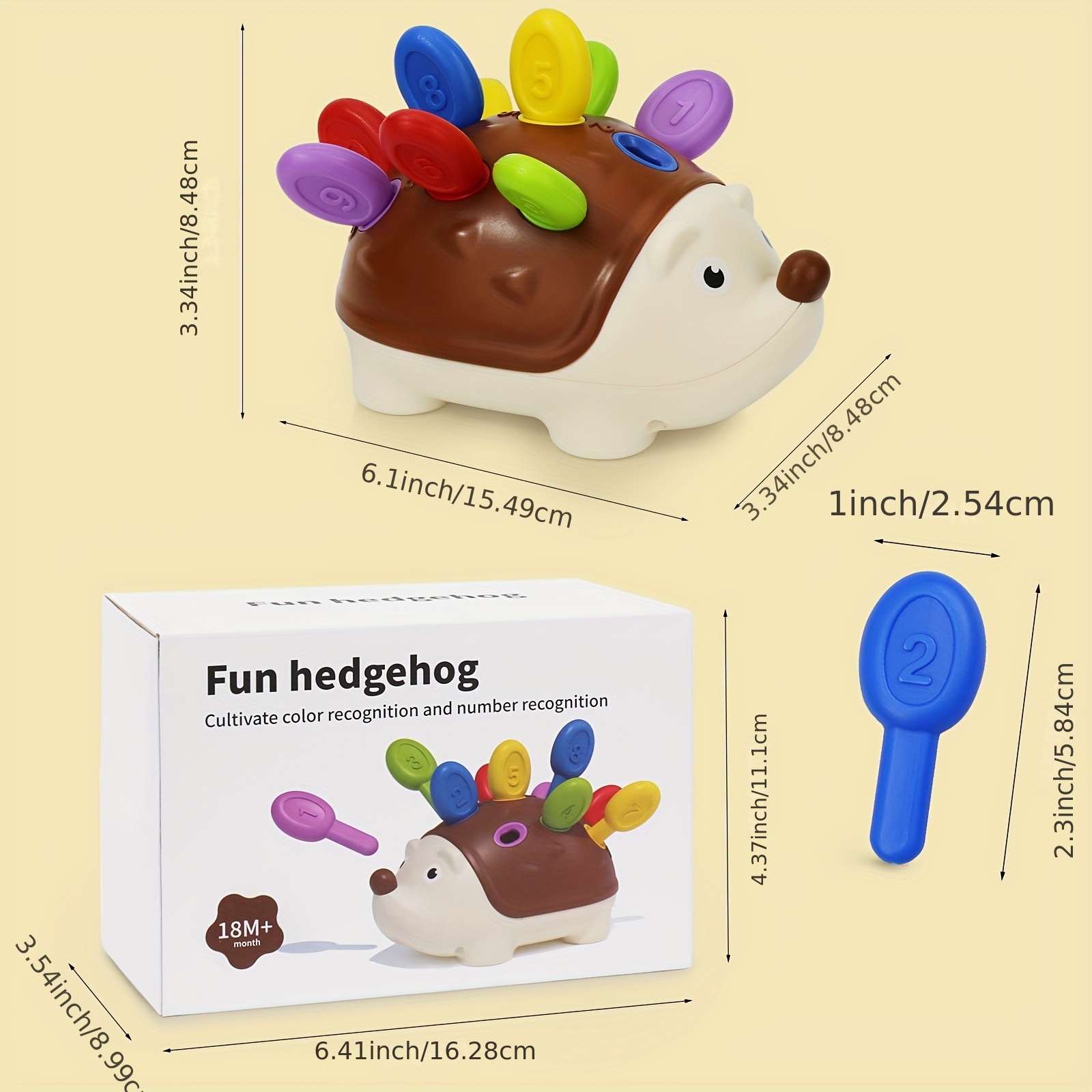 Fridja Baby Concentration Training Toys Hedgehog for Ages 18+ Months  Toddler Learning Toys, Fine Motor and Sensory Toys, Educational Toys for  Toddlers, Montessori Toys 