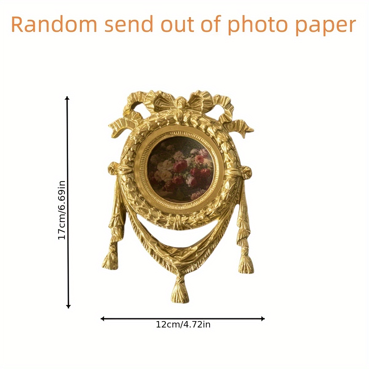 Image of European-style Resin Round Photo Frame Hanging Ornament, Irregular-shaped Photo Frame, Photo Paper ()
