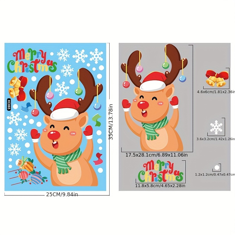 2024 New Christmas Decoration Snowflake Sticker Santa Claus - Temu