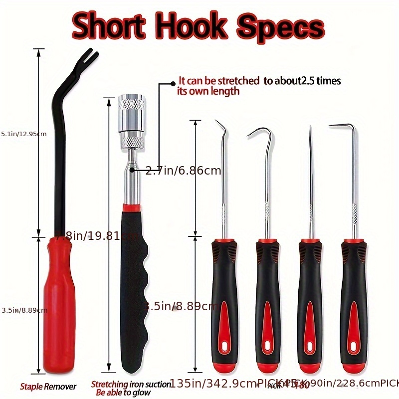 Precision Hook and Pick Set for Automotive | 4-Piece Hand Tools