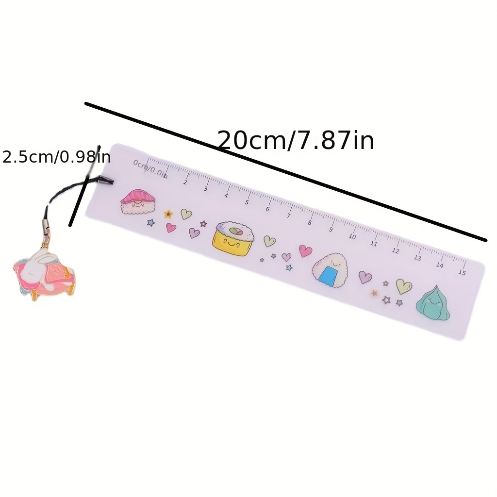 1pc Multi-style Soft Ruler Cartoon Rabbit Ruler Bookmark Dual-use Plastic  Ruler With Pendant Student Stationery Small Gifts To Send Students Graduatio